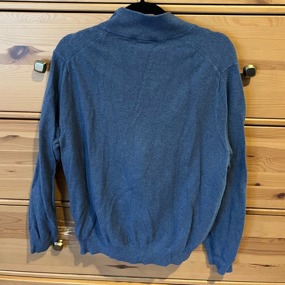 Brooks Brothers Cotton Cashmere blend Henley sweater in blue with buttons - Picture 4 of 9